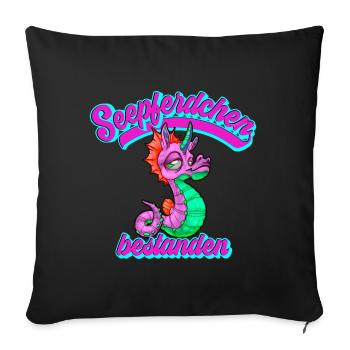 Seepferdchen Bestanden Frühschwimmer - Sofakissenbezug 45 x 45 cm - Schwarz - Vorne