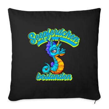 Seepferdchen Bestanden Frühschwimmer - Sofakissenbezug 45 x 45 cm - Schwarz - Vorne