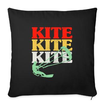 Retro Kitesurfen Kitesurfen Kiteboarding - Sofakissenbezug 45 x 45 cm - Schwarz - Vorne