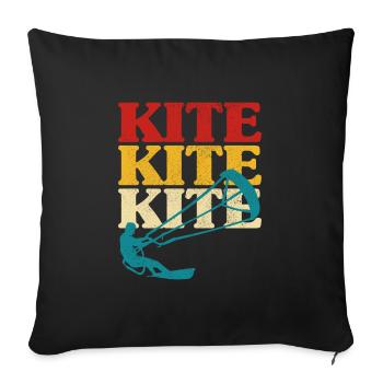 Retro Kitesurfen Kitesurfen Kiteboarding - Sofakissenbezug 45 x 45 cm - Schwarz - Vorne