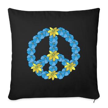 Signes de Paix Paix Design fleur hippie - Housse de coussin décorative 45 x 45 cm - noir - Devant