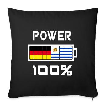 Deutschland und Uruguay Power 100% - Sofakissenbezug 45 x 45 cm - Schwarz - Vorne