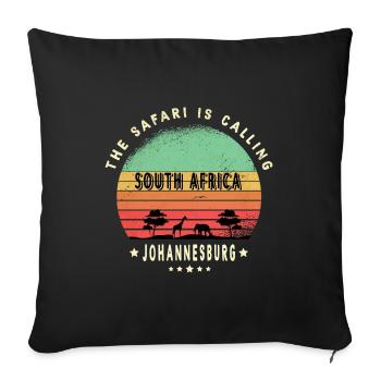 Johannesburg South Africa safari design - Sofa pillowcase 17,3'' x 17,3'' (45 x 45 cm) - black - Front