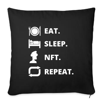 Eat Sleep NFT Repeat - Housse de coussin décorative 45 x 45 cm - noir - Devant
