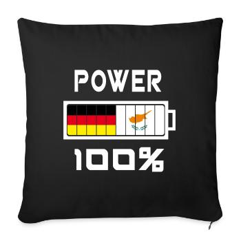 Deutschland und Zypern Power 100% - Sofakissenbezug 45 x 45 cm - Schwarz - Vorne