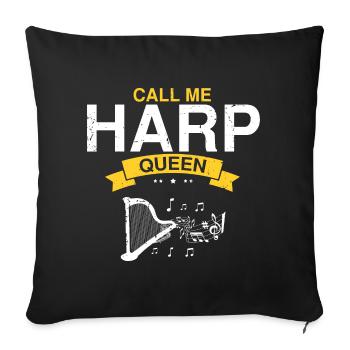 Harp Player Designs for Harp Player Designs - Sofa pillowcase 17,3'' x 17,3'' (45 x 45 cm) - black - Front