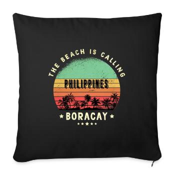 Boracay Indonesia beach design - Sofa pillowcase 17,3'' x 17,3'' (45 x 45 cm) - black - Front