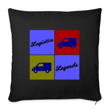 Logistics Legends - Sofa pillowcase 17,3'' x 17,3'' (45 x 45 cm) - black - Front