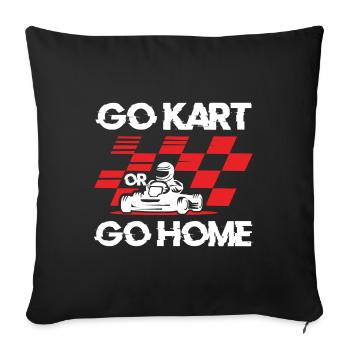 Kart track Karting Kartsport Racing driver - Sofa pillowcase 17,3'' x 17,3'' (45 x 45 cm) - black - Front
