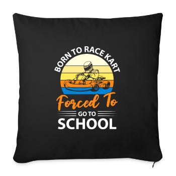 Kart Track Kart Driver Kartsport Race Track - Sofa pillowcase 17,3'' x 17,3'' (45 x 45 cm) - black - Front