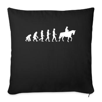 Chevaux vintage Chevaux islandais Cheval Amour Étalon - Housse de coussin décorative 45 x 45 cm - noir - Devant