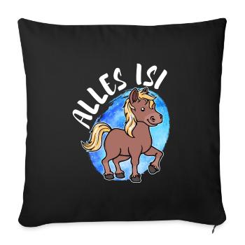 Pony Islandpferde Pferdenarr Statement Islandponys - Sofakissenbezug 45 x 45 cm - Schwarz - Vorne