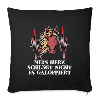 Hengst Statement Cool Galopp Islandpferde - Sofakissenbezug 45 x 45 cm - Schwarz - Vorne