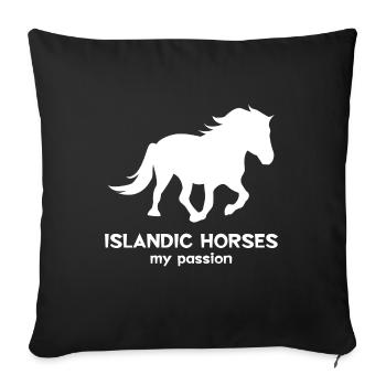 Horses Statement Icelandic Horses Icelandic Horse Love - Sofa pillowcase 17,3'' x 17,3'' (45 x 45 cm) - black - Front