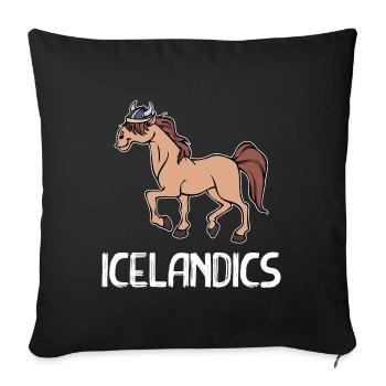 Icelandic Horses Horses Icelandic Horse Fan Horse Love - Sofa pillowcase 17,3'' x 17,3'' (45 x 45 cm) - black - Front
