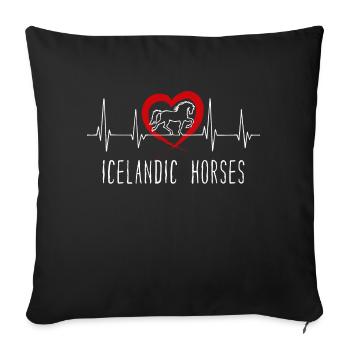 Horses Heart Statement Icelandic Horses Horse Love - Housse de coussin décorative 45 x 45 cm - noir - Devant