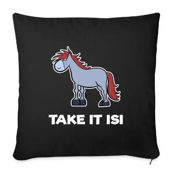 Fohlen Pferde Pony Haflinger Islandpferde Spruch - Sofakissenbezug 45 x 45 cm - Schwarz - Vorne