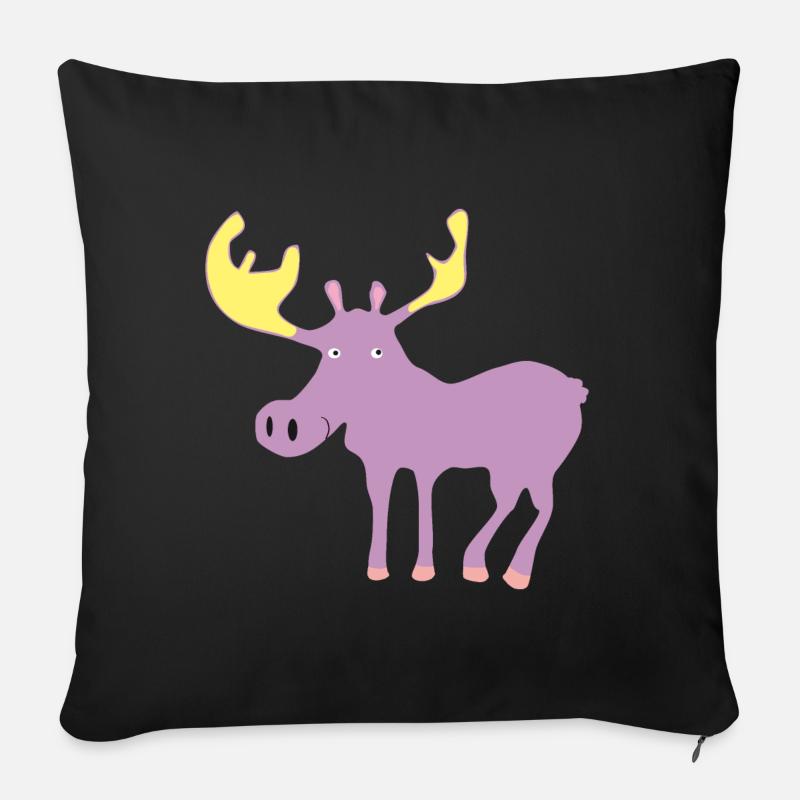 Moose - Mosses - Sofa pillowcase 17,3'' x 17,3'' (45 x 45 cm) - black