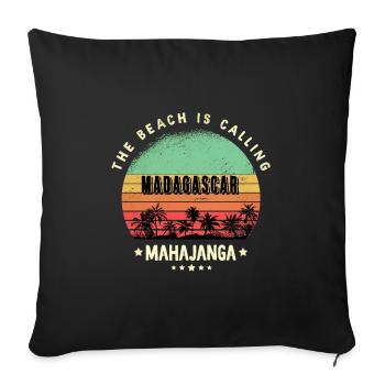 mahajanga madagascar beach design - Sofa pillowcase 17,3'' x 17,3'' (45 x 45 cm) - black - Front