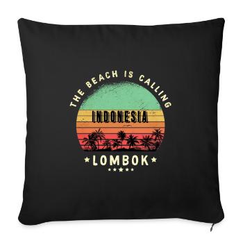 lombok indonesia beach design - Sofa pillowcase 17,3'' x 17,3'' (45 x 45 cm) - black - Front
