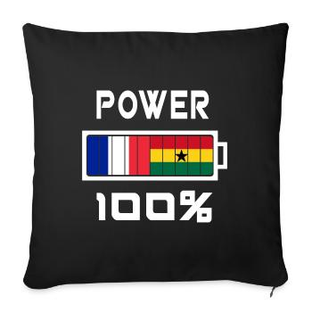 Ghana and France feed 100% - Sofa pillowcase 17,3'' x 17,3'' (45 x 45 cm) - black - Front