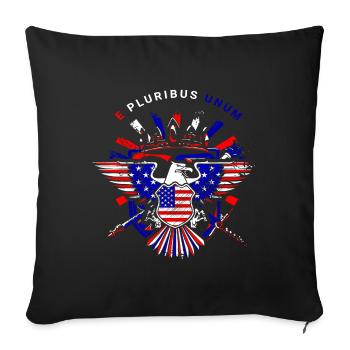 A beautiful American eagle design - Sofa pillowcase 17,3'' x 17,3'' (45 x 45 cm) - black - Front