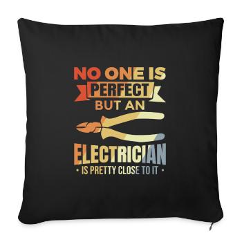 Electrician joke - Sofa pillowcase 17,3'' x 17,3'' (45 x 45 cm) - black - Front