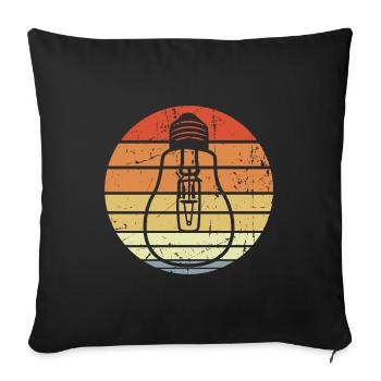 Vintage Light Bulb - Sofa pillowcase 17,3'' x 17,3'' (45 x 45 cm) - black - Front