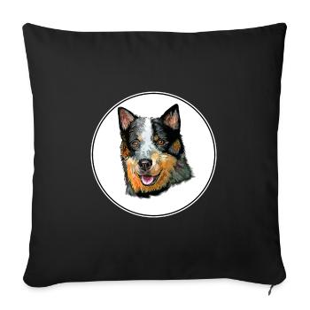 Australische Stumpy Tail Cattle Dog Illustration - Sofakissenbezug 45 x 45 cm - Schwarz - Vorne