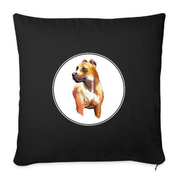 Alano Espanol Dog Watercolor Sketch Illustration - Sofa pillowcase 17,3'' x 17,3'' (45 x 45 cm) - black - Front