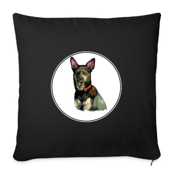 Australian Kelpie Dog Watercolor Illustration - Sofa pillowcase 17,3'' x 17,3'' (45 x 45 cm) - black - Front