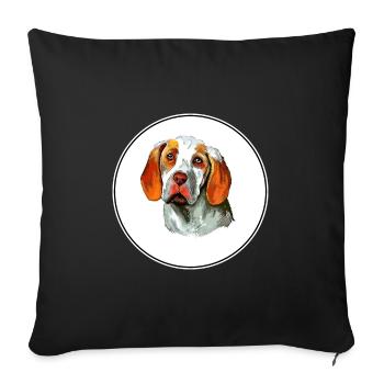 Ariege Pointer Dog Watercolor Art Illustration - Sofa pillowcase 17,3'' x 17,3'' (45 x 45 cm) - black - Front