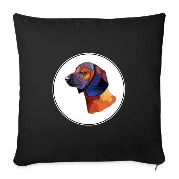 Bavarian Mountain Hound Dog Aquarelle Illustratio - Housse de coussin décorative 45 x 45 cm - noir - Devant