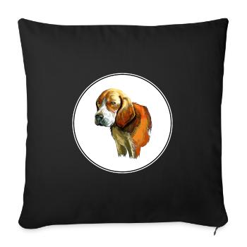 Beagle-Harrier Scent Hound Dog Sketch Illustration - Sofa pillowcase 17,3'' x 17,3'' (45 x 45 cm) - black - Front