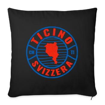 Conception du cercle d’emblèmes en Suisse du Tessin - Housse de coussin décorative 45 x 45 cm - noir - Devant