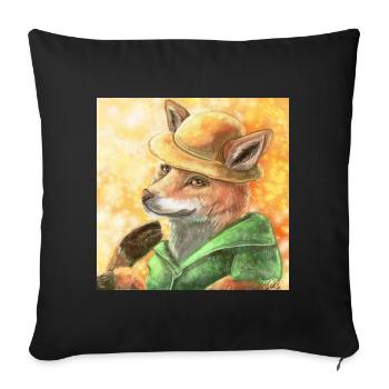 Gartenfuchs - Sofakissenbezug 45 x 45 cm - Schwarz - Vorne