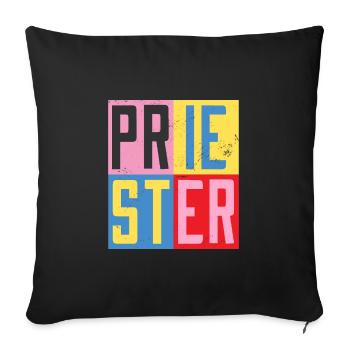 Conception de prêtre - Housse de coussin décorative 45 x 45 cm - noir - Devant