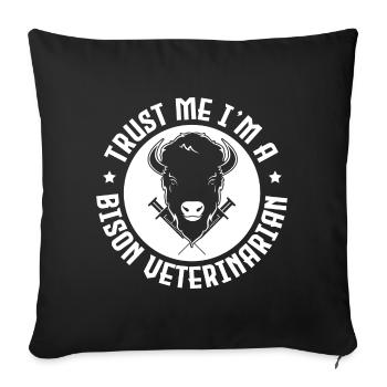American Bison Buffalo - Sofa pillowcase 17,3'' x 17,3'' (45 x 45 cm) - black - Front