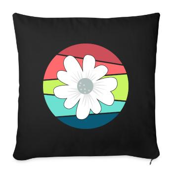 Retro Flower - Florist - Sofa pillowcase 17,3'' x 17,3'' (45 x 45 cm) - black - Front
