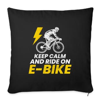 E-Bike Electric-Bike E-Cyclist Bicycling Rider - Sofa pillowcase 17,3'' x 17,3'' (45 x 45 cm) - black - Front