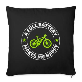 E-Bike Electric-Bike E-Cyclist Bicycling Rider - Sofa pillowcase 17,3'' x 17,3'' (45 x 45 cm) - black - Front