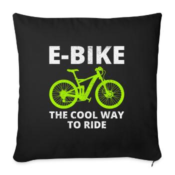 E-Bike Electric-Bike E-Cyclist Bicycling Rider - Sofa pillowcase 17,3'' x 17,3'' (45 x 45 cm) - black - Front