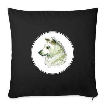 Illustration de l’aquarelle du chien chien crétois - Housse de coussin décorative 45 x 45 cm - noir - Devant
