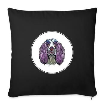Englisch Springer Spaniel Hund Aquarell Illustrati - Sofakissenbezug 45 x 45 cm - Schwarz - Vorne
