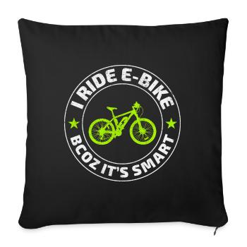 E-Bike Electric-Bike E-Cyclist Bicycling Rider - Sofa pillowcase 17,3'' x 17,3'' (45 x 45 cm) - black - Front