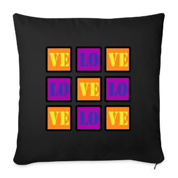 VELO LOVE LOVE BIKE BIKE GIFT - Sofa pillowcase 17,3'' x 17,3'' (45 x 45 cm) - black - Front