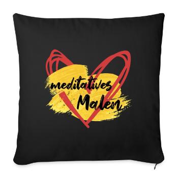 meditatives Malen - Zeichnen zur Entspannung - Sofakissenbezug 45 x 45 cm - Schwarz - Vorne