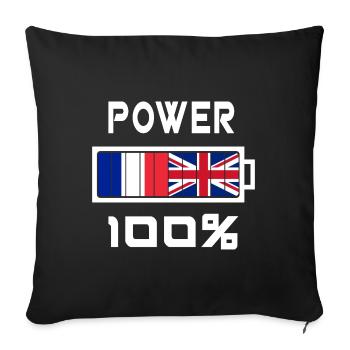 The UK and France feed 100% - Sofa pillowcase 17,3'' x 17,3'' (45 x 45 cm) - black - Front