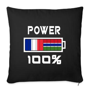 The Gambia and France feed - Sofa pillowcase 17,3'' x 17,3'' (45 x 45 cm) - black - Front