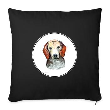 Estonian Hound Dog Watercolor Art Illustration - Sofa pillowcase 17,3'' x 17,3'' (45 x 45 cm) - black - Front